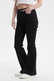 Jeans Mujer Moda Flare Negro