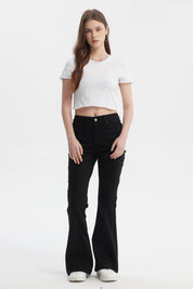 Jeans Mujer Moda Flare Negro