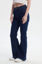 Jeans Mujer Moda Flare Azul