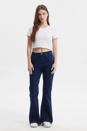 Jeans Mujer Moda Flare Azul