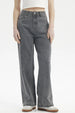 Jeans mujer baggy gris de tiro alto con diseño liso y ajuste relajado ideal para un look casual moderno