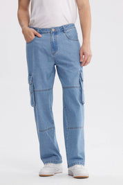 Jeans Hombre Baggy Azul Claro