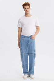 Jeans Hombre Baggy Azul Claro