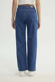 Jeans Mujer Calce Recto Azul Oscuro