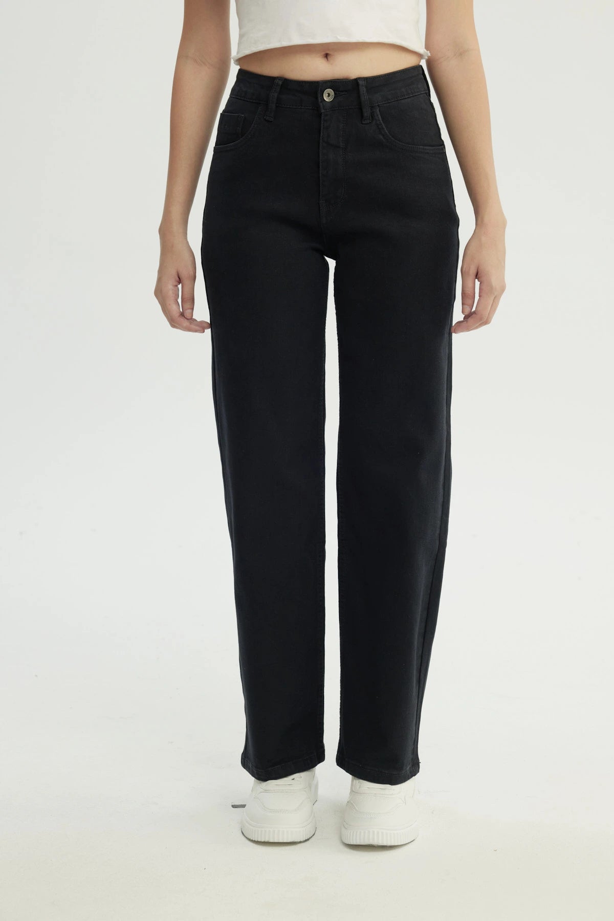 Jeans Mujer Calce Recto Negro