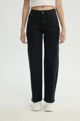 Jeans Calce Recto Mujer Negro