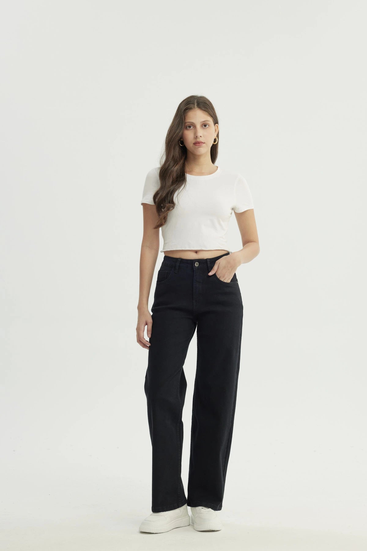 Jeans Mujer Calce Recto Negro