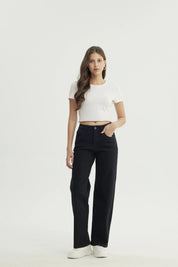 Jeans Mujer Calce Recto Negro