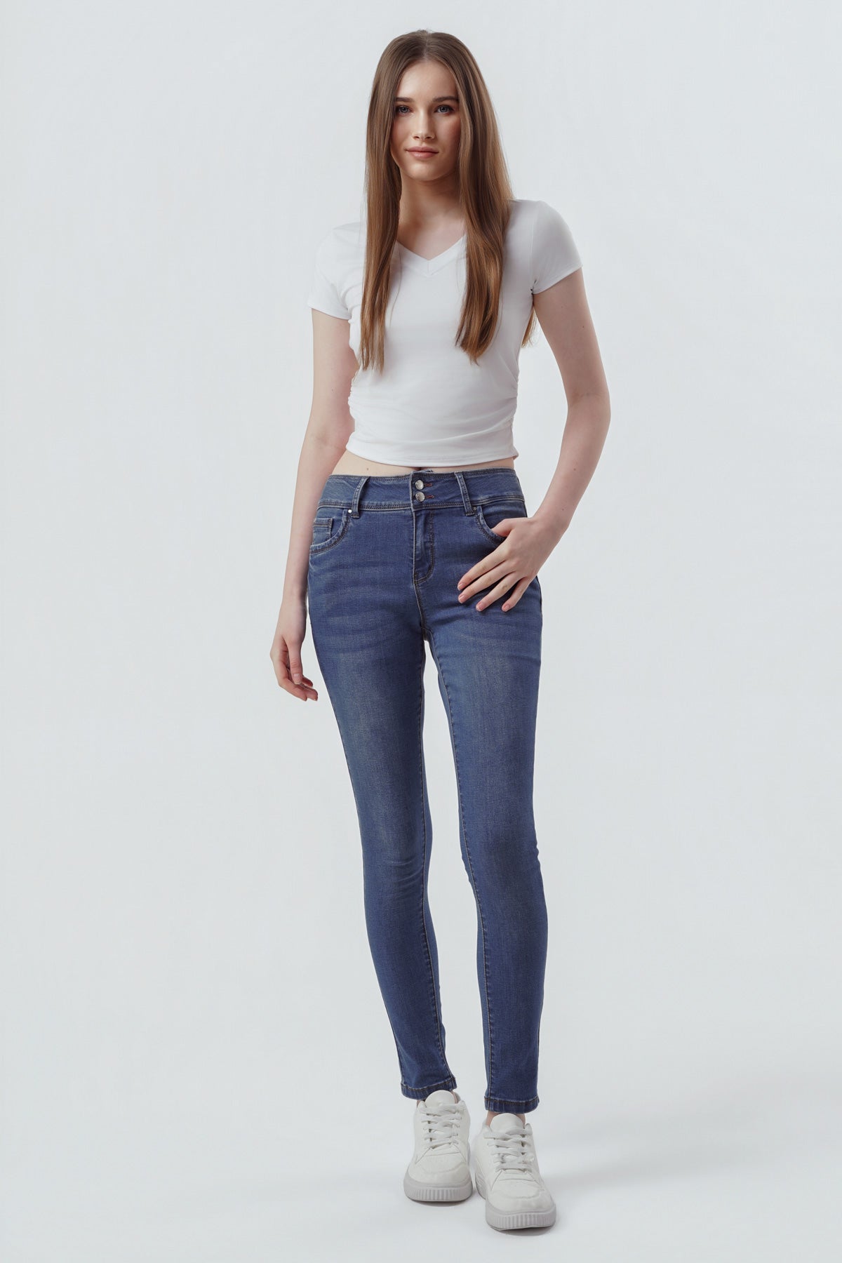 Jeans Skinny Mujer Azul