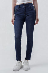 Jeans Skinny Mujer Azul Oscuro