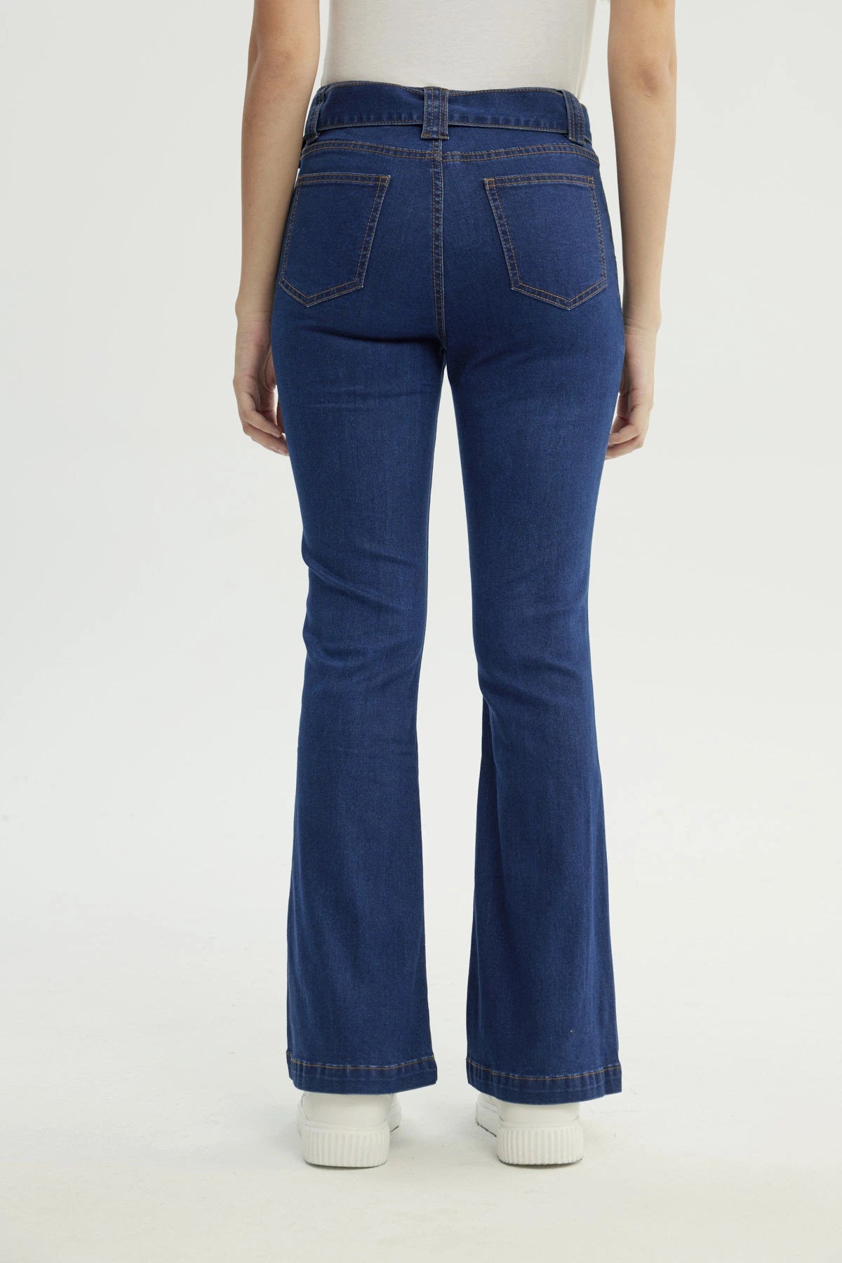 Jeans Mujer Flare Azul Oscuro