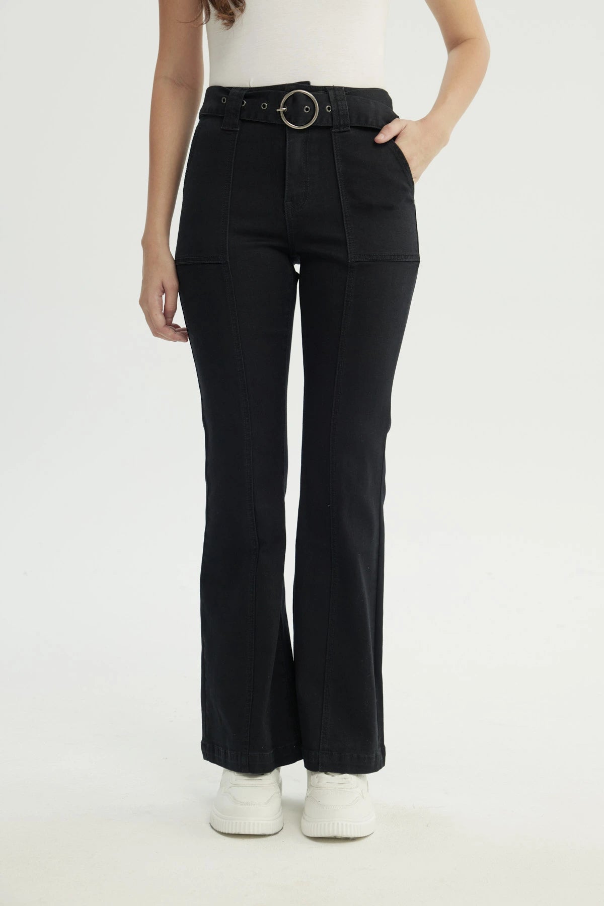 Jeans Mujer Flare Negro