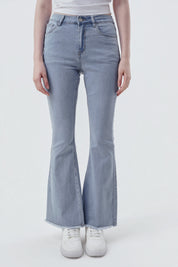 Jeans Flare Mujer Celeste