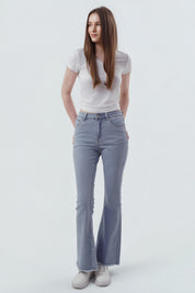 Jeans Flare Mujer Celeste