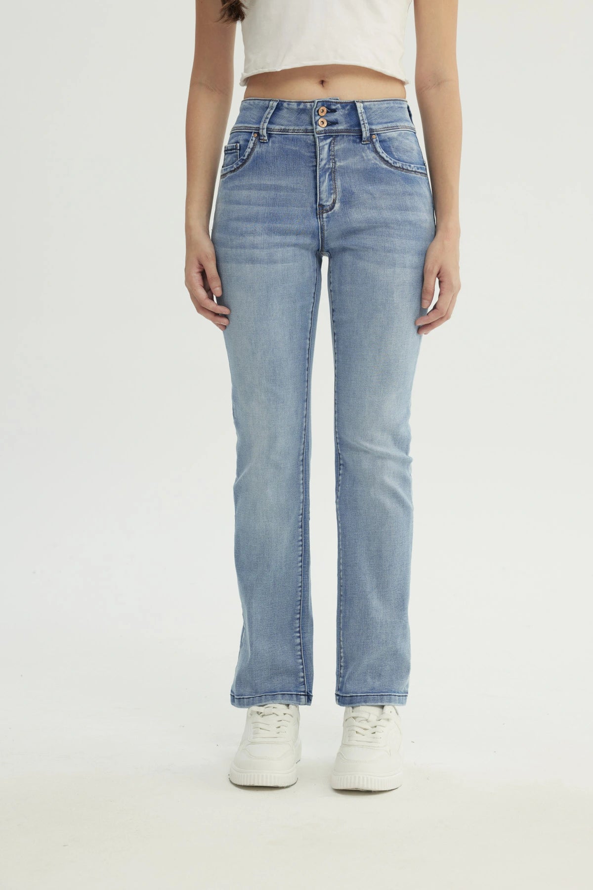 Jeans Mujer Calce Recto Azul