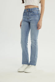 Jeans Mujer Calce Recto Azul