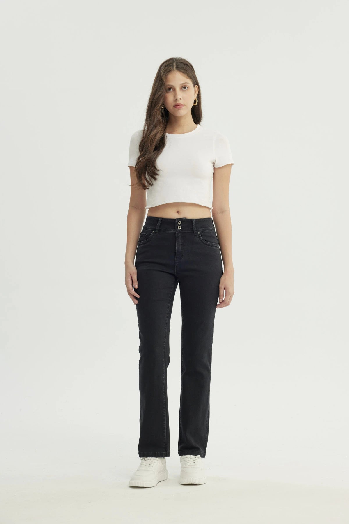 Jeans Mujer Calce Recto Negro
