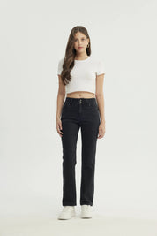 Jeans Mujer Calce Recto Negro