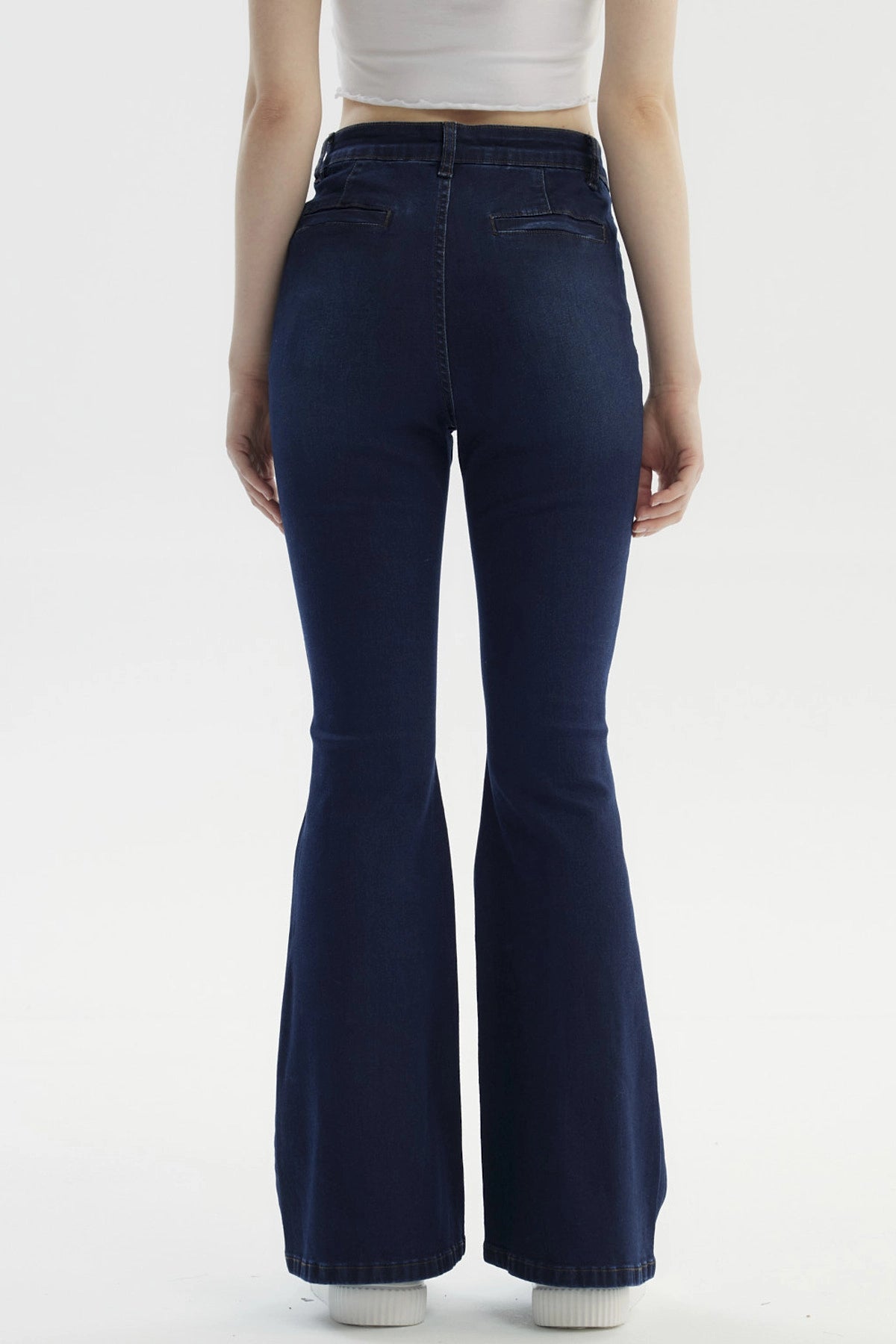 Jeans Mujer Flare Azul Oscuro