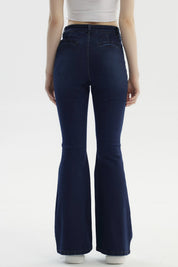 Jeans Mujer Flare Azul Oscuro