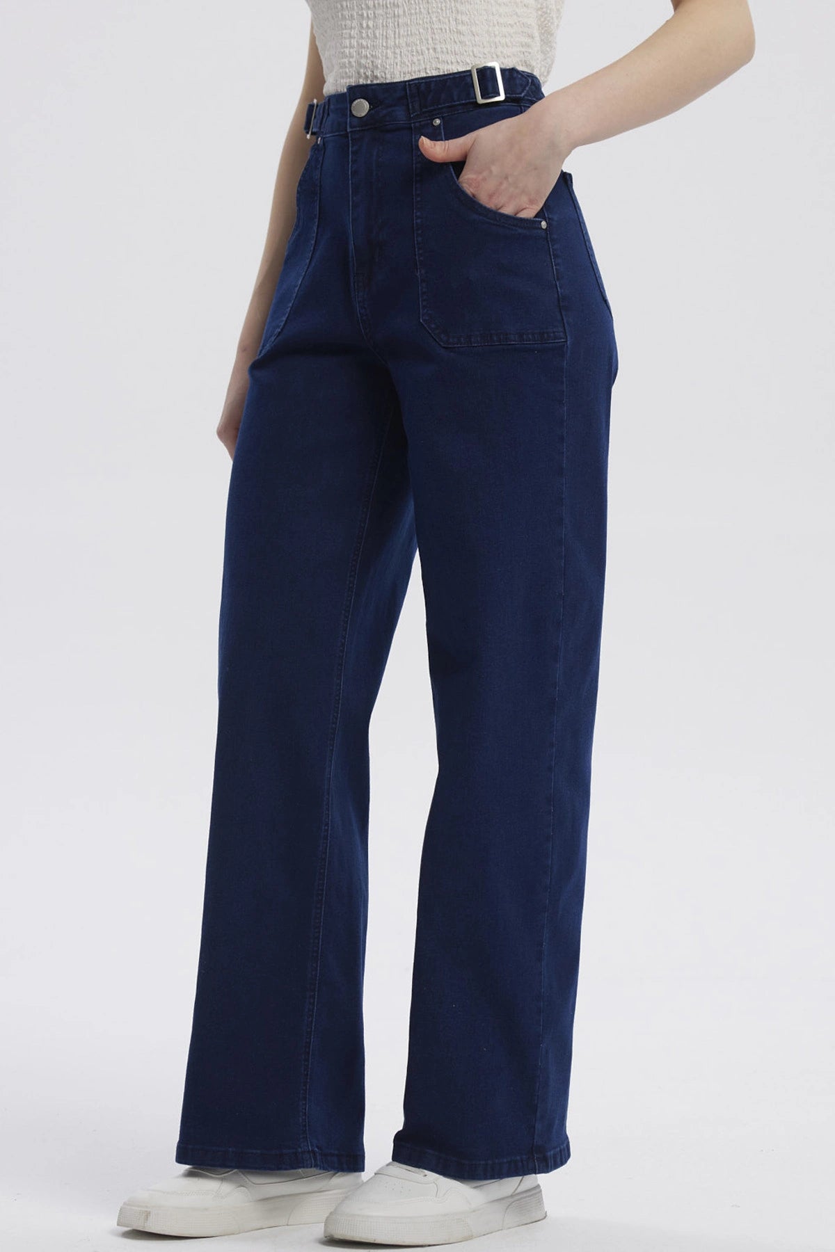 Jeans Mujer Calce Recto Azul Oscuro