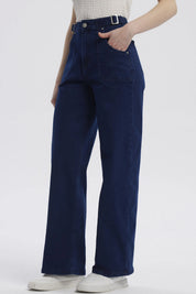 Jeans Mujer Calce Recto Azul Oscuro