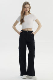 Jeans Mujer Calce Recto Negro