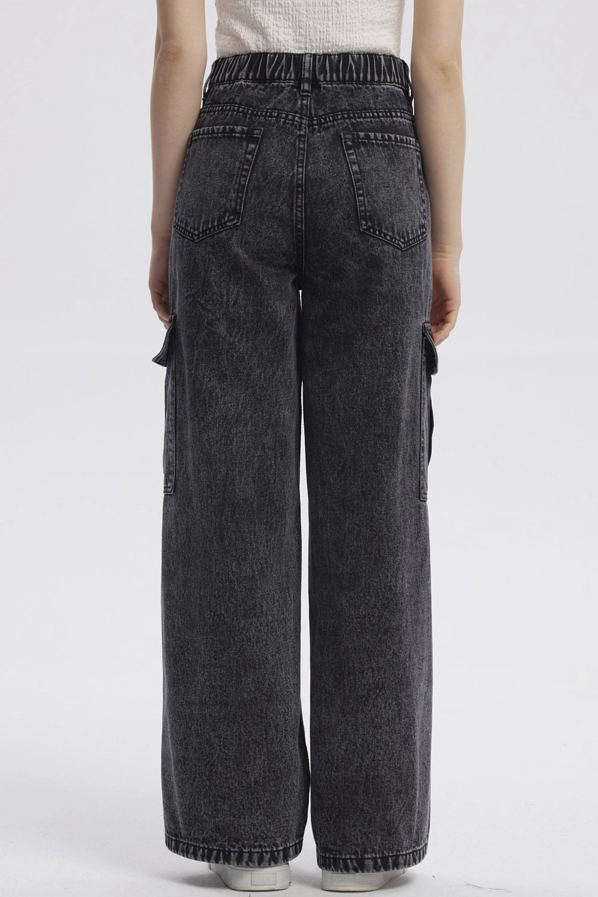 Jeans Mujer Baggy Gris