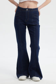 Jeans Mujer Flare Azul Oscuro