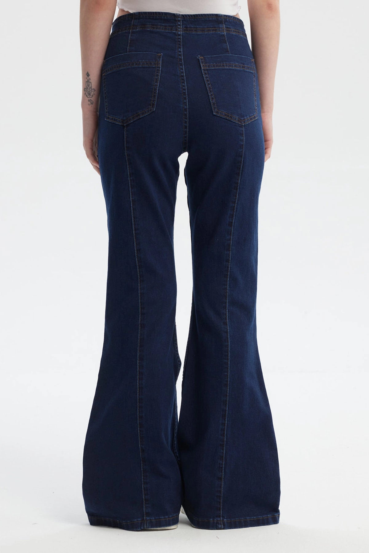 Jeans Mujer Flare Azul Oscuro