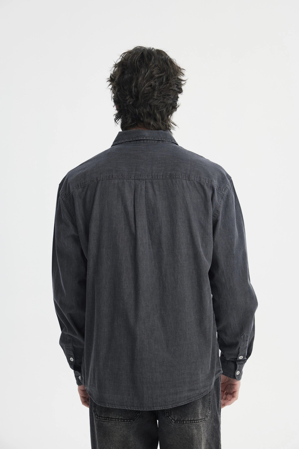 Camisa Hombre Denim Gris