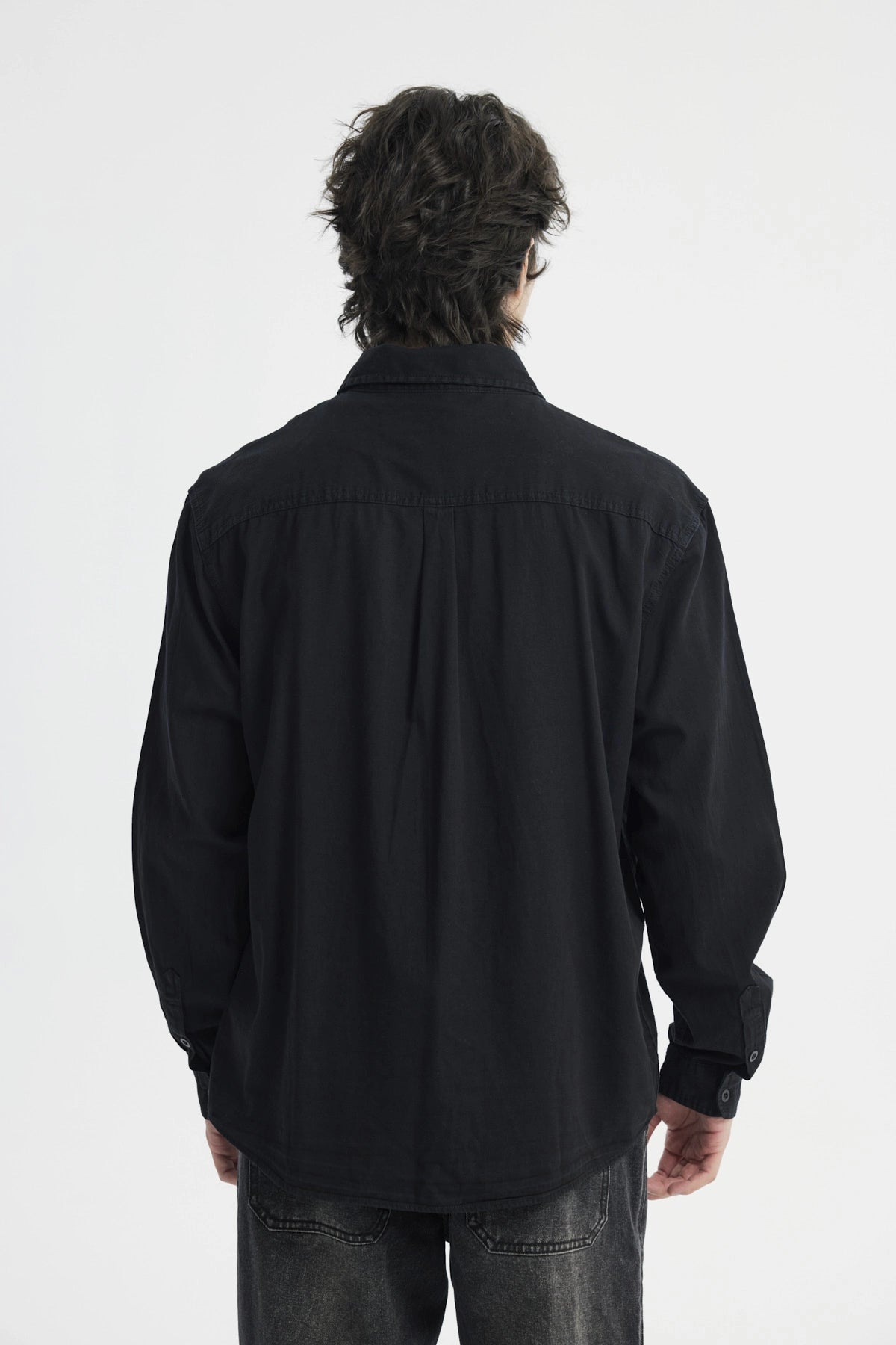 Camisa Hombre Denim Negro