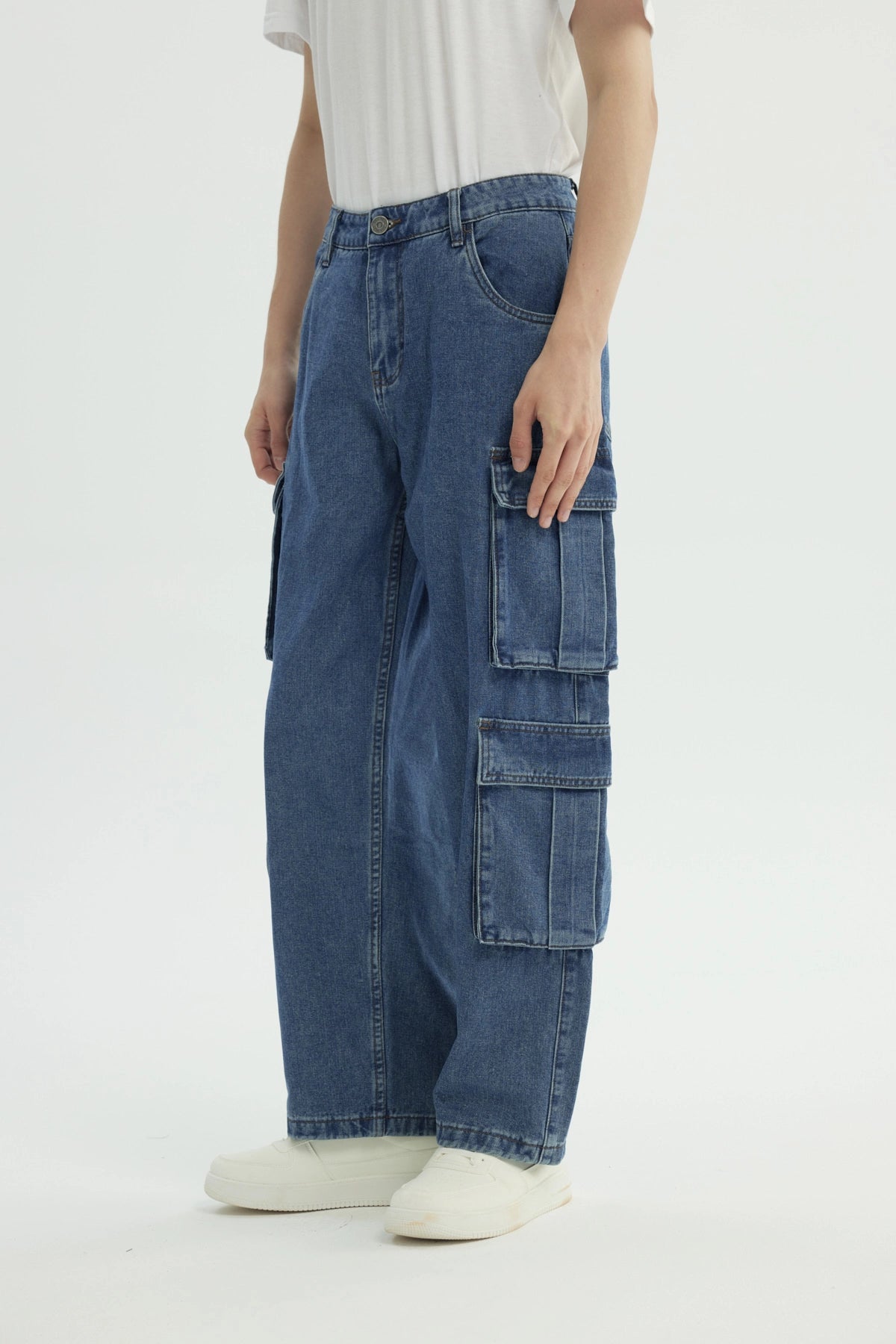 Jeans Baggy Hombre Azul