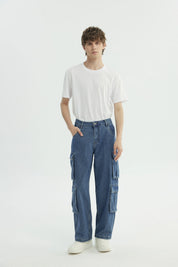 Jeans Baggy Hombre Azul
