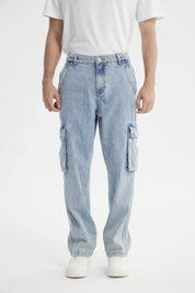 Jeans Straight Hombre Azul