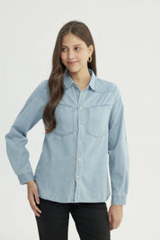 Blusa Mujer Denim Azul Claro