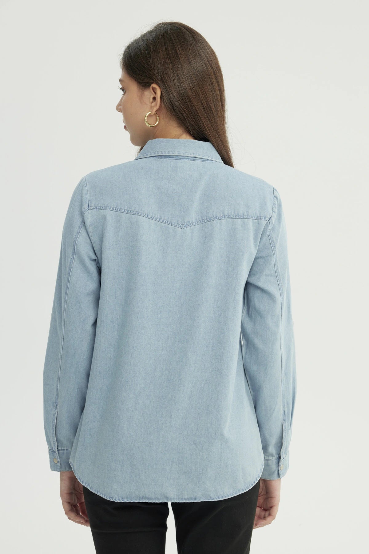 Blusa Mujer Denim Azul Claro