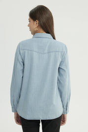 Blusa Mujer Denim Azul Claro