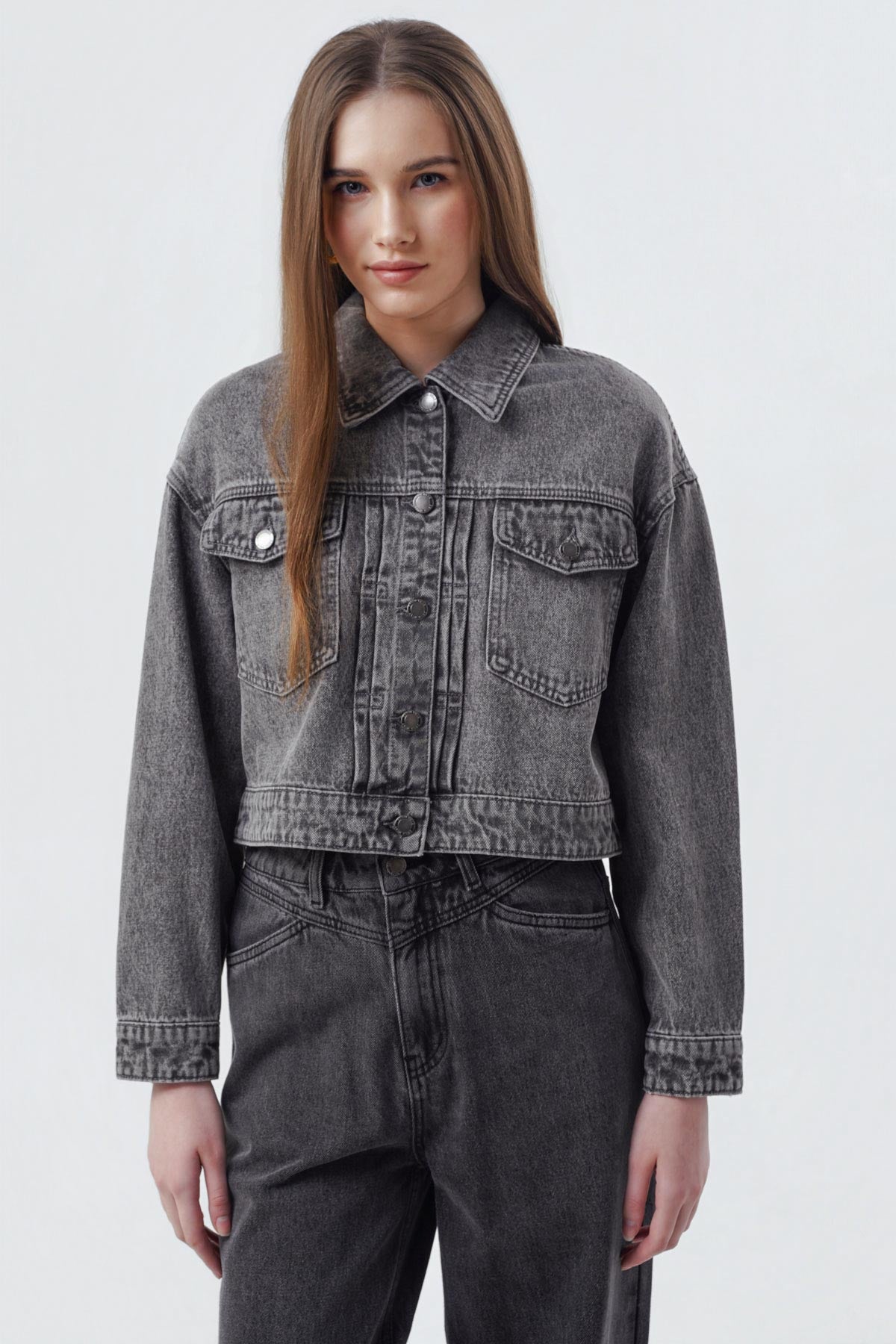 Chaqueta Mujer Clásica Gris