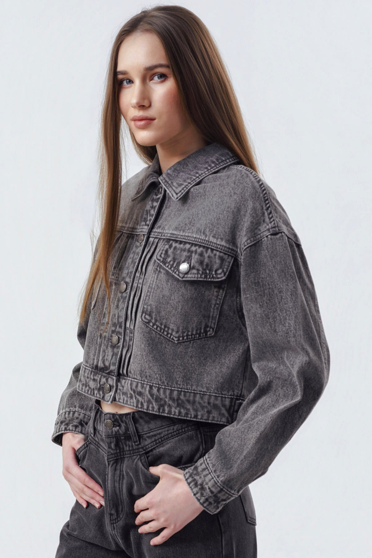 Chaqueta Mujer Clásica Gris