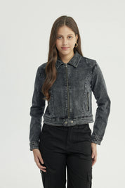 Chaqueta Mujer Denim Negro