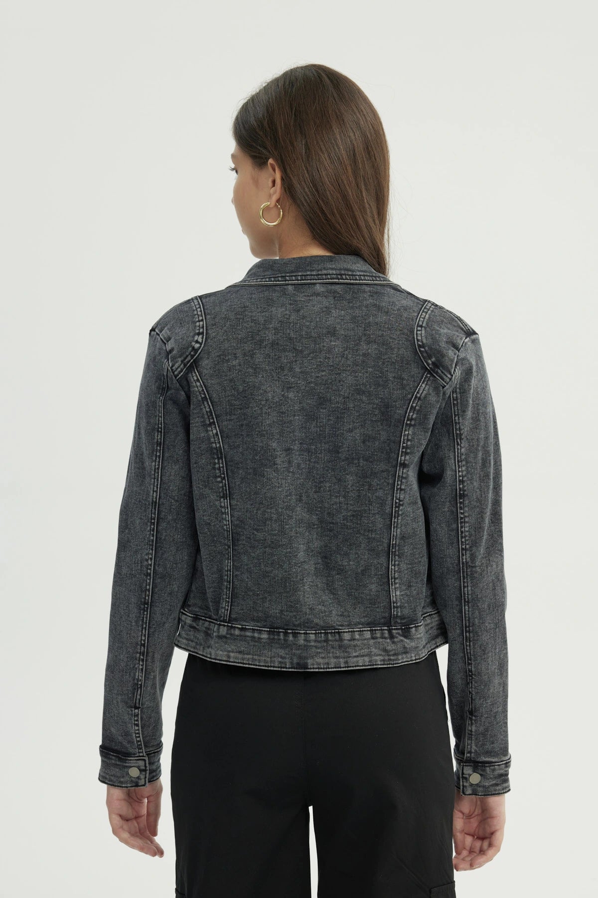 Chaqueta Mujer Denim Negro