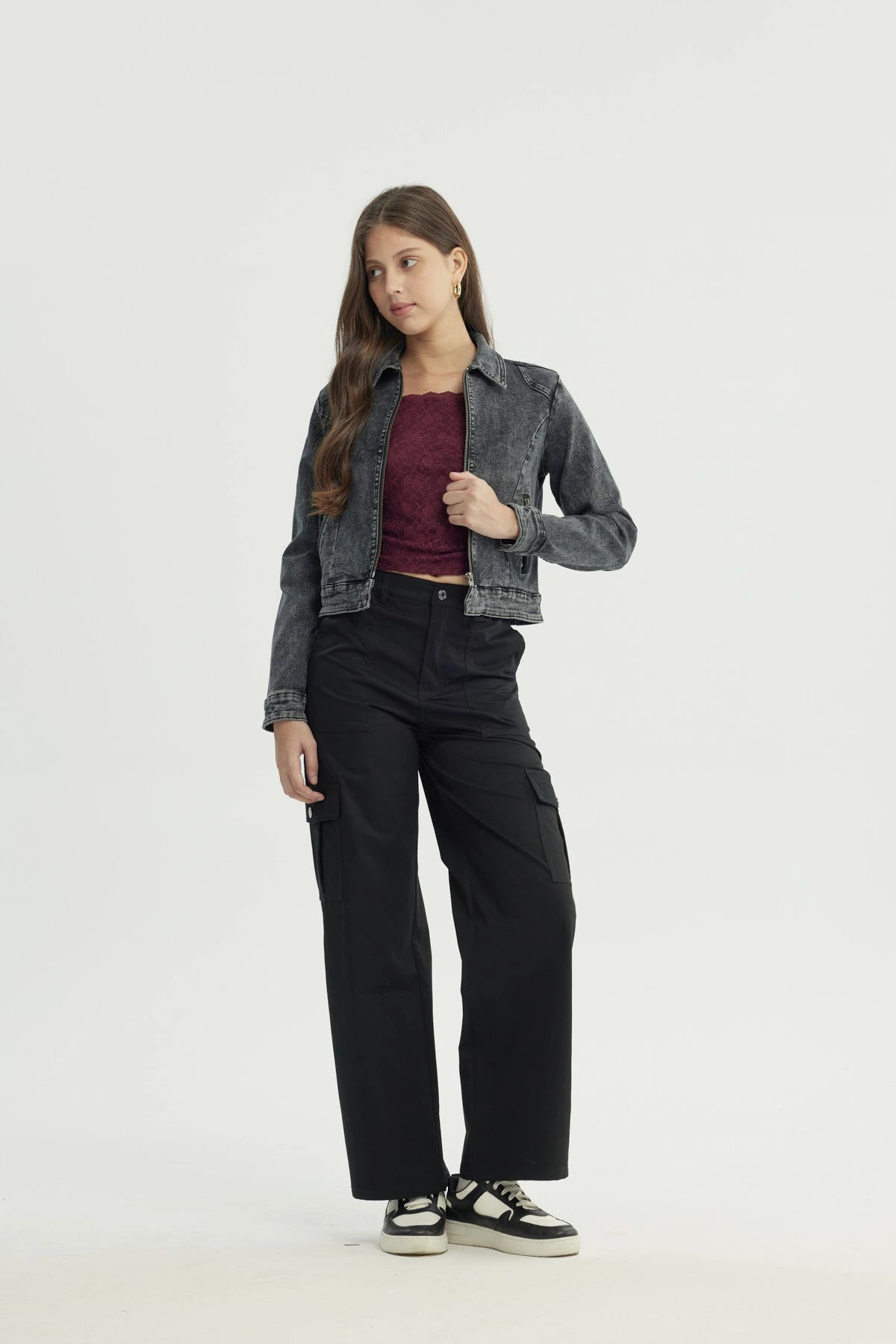 Chaqueta Mujer Denim Negro