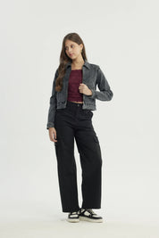 Chaqueta Mujer Denim Negro
