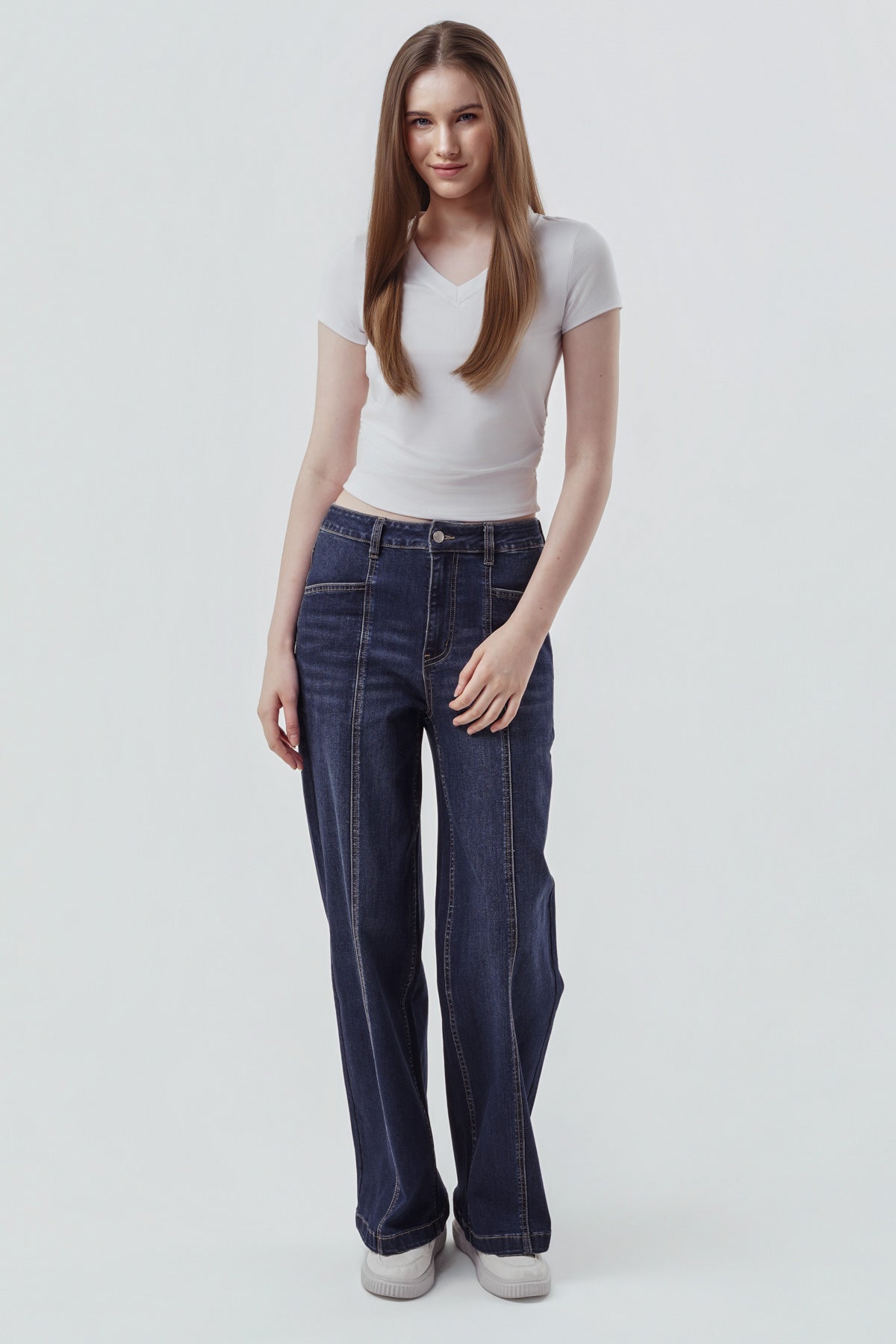 Jeans Mujer Calce Recto Azul