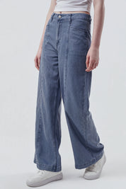 Jeans Mujer Calce Recto Azul Claro