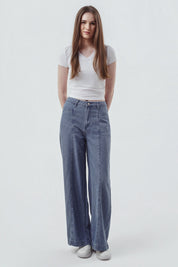 Jeans Mujer Calce Recto Azul Claro