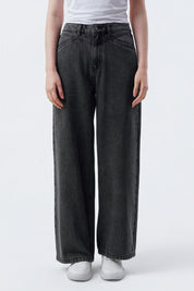 Jeans Baggy Mujer Gris
