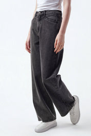 Jeans Baggy Mujer Gris