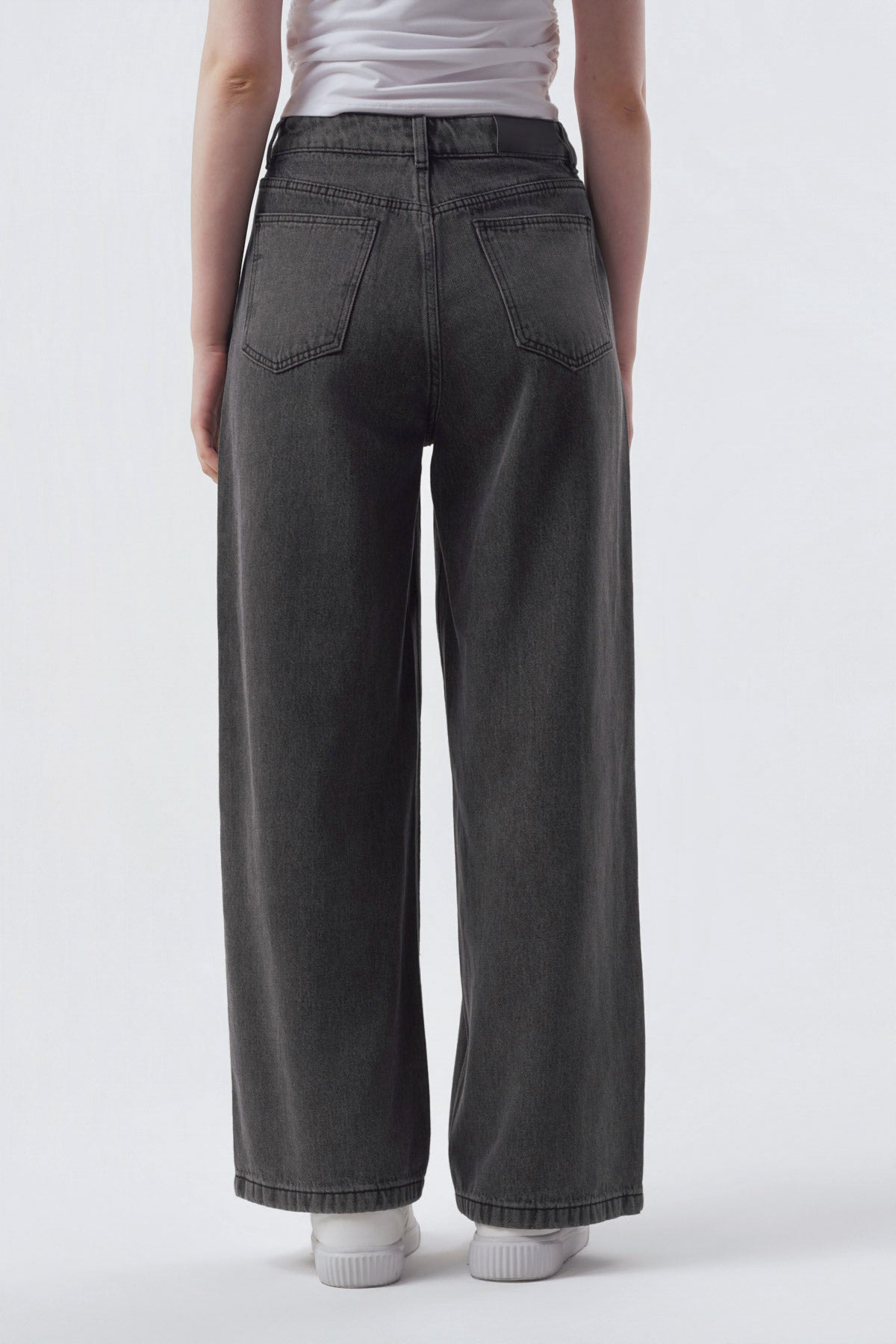 Jeans Baggy Mujer Gris
